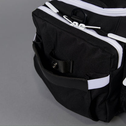 20L Mini Duffle Bag Black with White Accents - Image 30