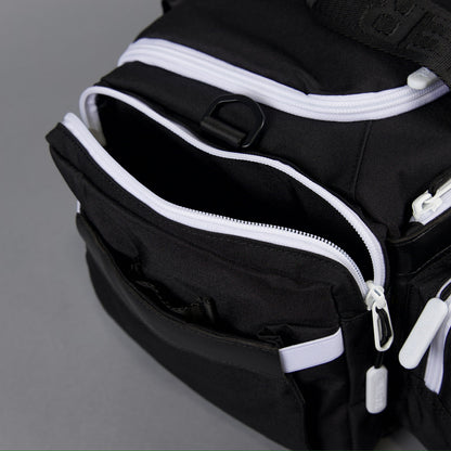 20L Mini Duffle Bag Black with White Accents - Image 29