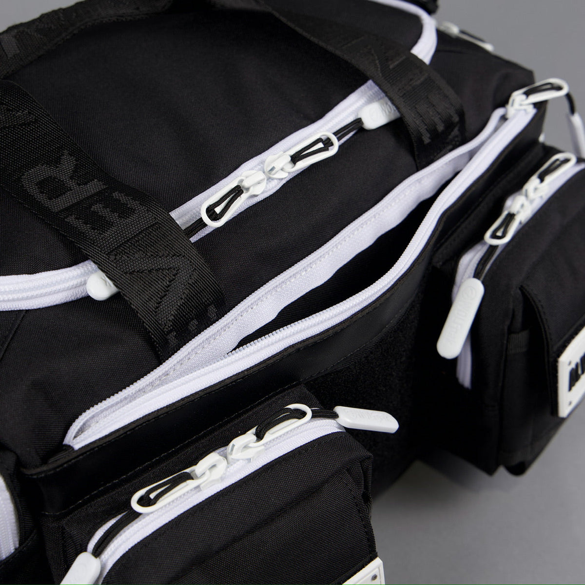 20L Mini Duffle Bag Black with White Accents - Image 40