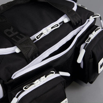 20L Mini Duffle Bag Black with White Accents - Image 40
