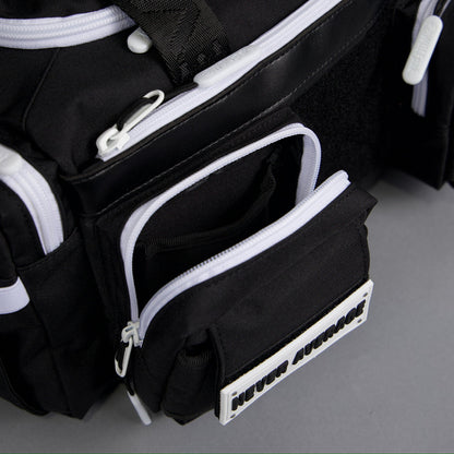 20L Mini Duffle Bag Black with White Accents - Image 42
