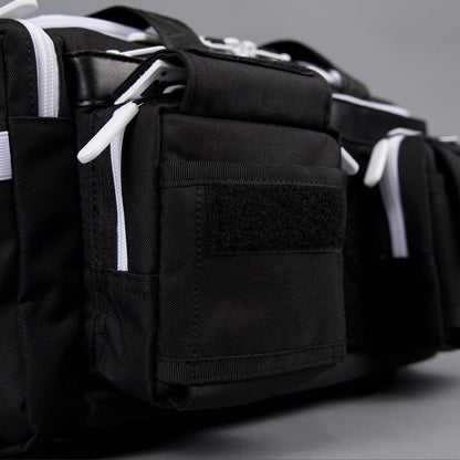 20L Mini Duffle Bag Black with White Accents - Image 41