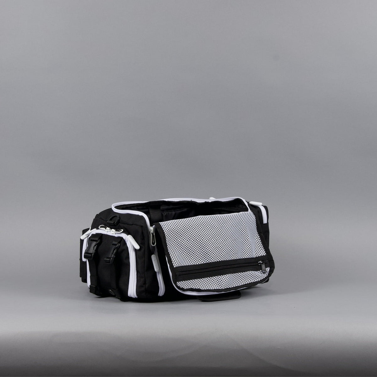 20L Mini Duffle Bag Black with White Accents - Image 44