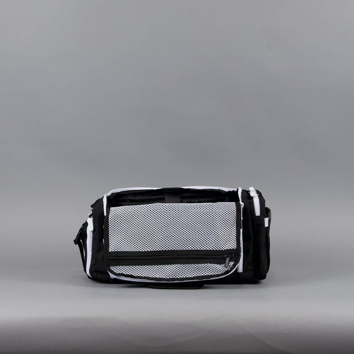 20L Mini Duffle Bag Black with White Accents - Image 45
