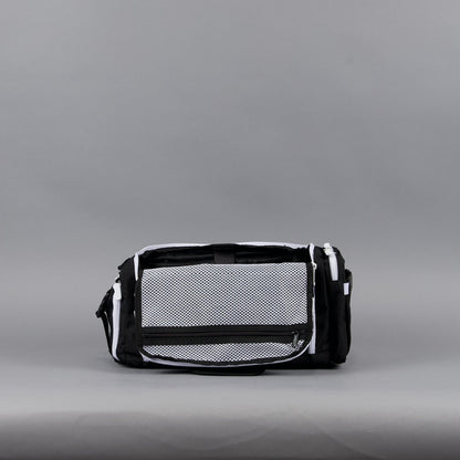 20L Mini Duffle Bag Black with White Accents - Image 45