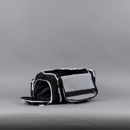 20L Mini Duffle Bag Black with White Accents - Image 37