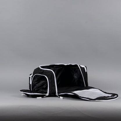 20L Mini Duffle Bag Black with White Accents - Image 36