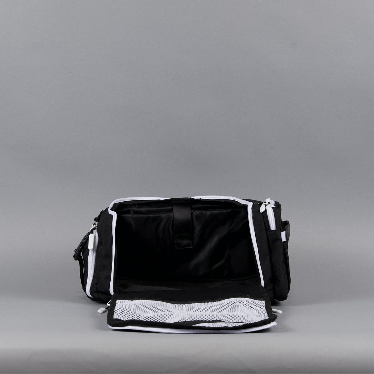 20L Mini Duffle Bag Black with White Accents - Image 34