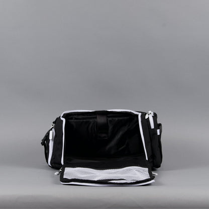 20L Mini Duffle Bag Black with White Accents - Image 34