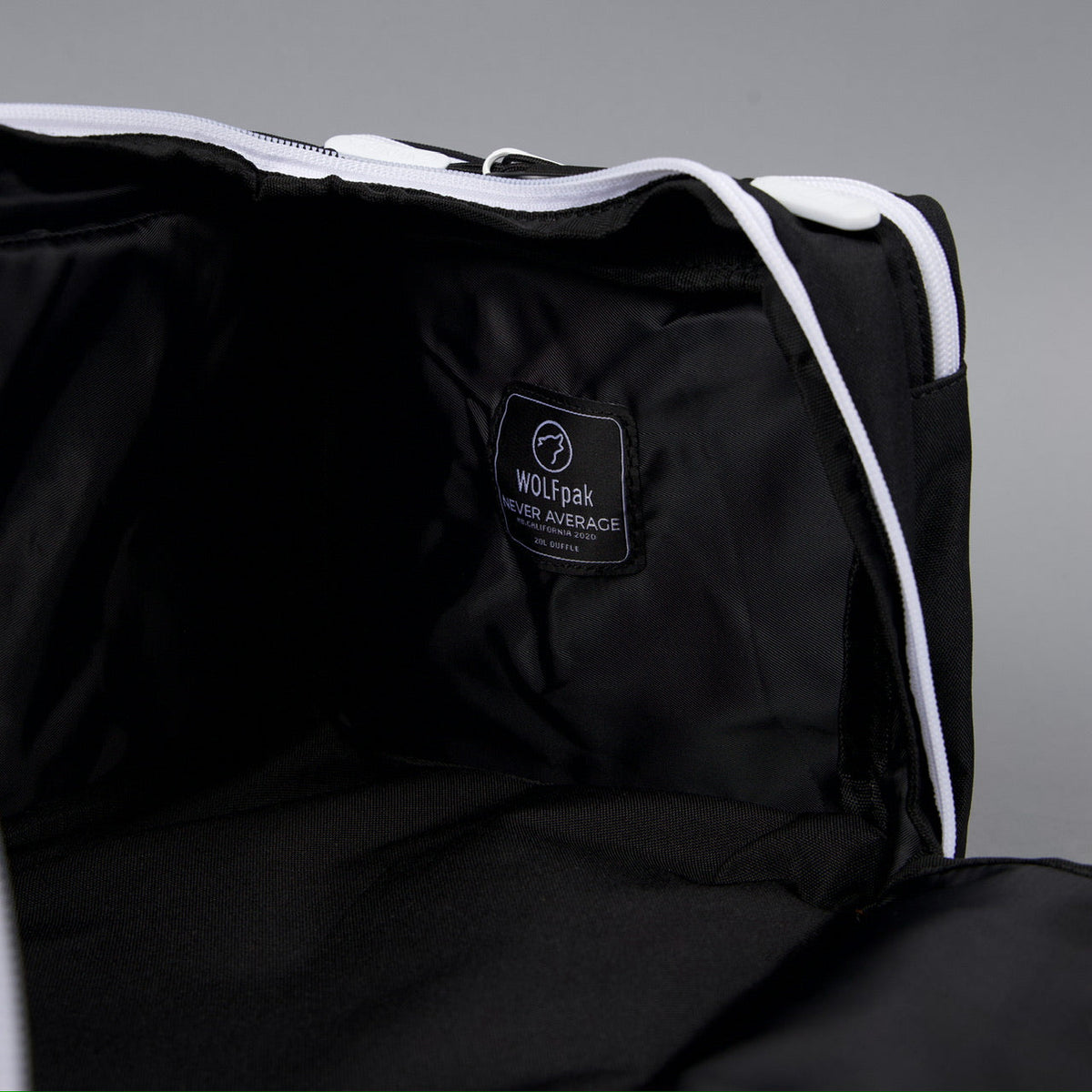 20L Mini Duffle Bag Black with White Accents - Image 47