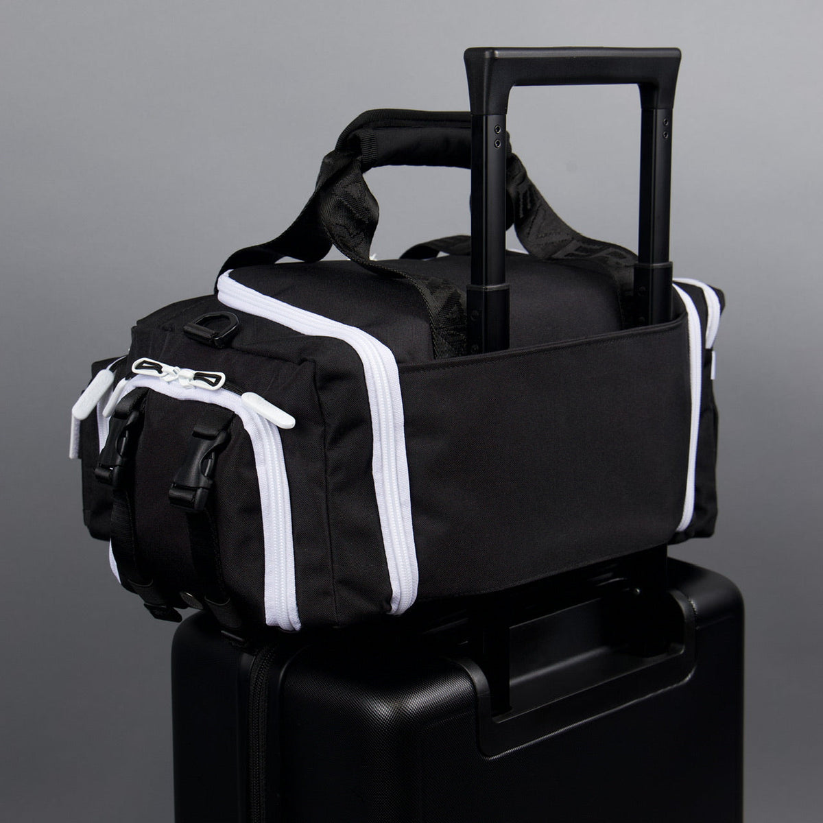 20L Mini Duffle Bag Black with White Accents - Image 32