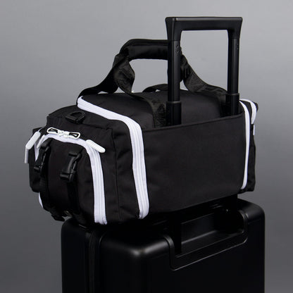20L Mini Duffle Bag Black with White Accents - Image 32