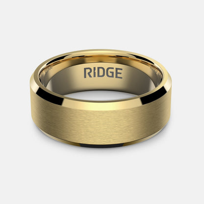 Ridge 8mm Beveled Ring Set - 24K Gold | Tantalum - Image 2