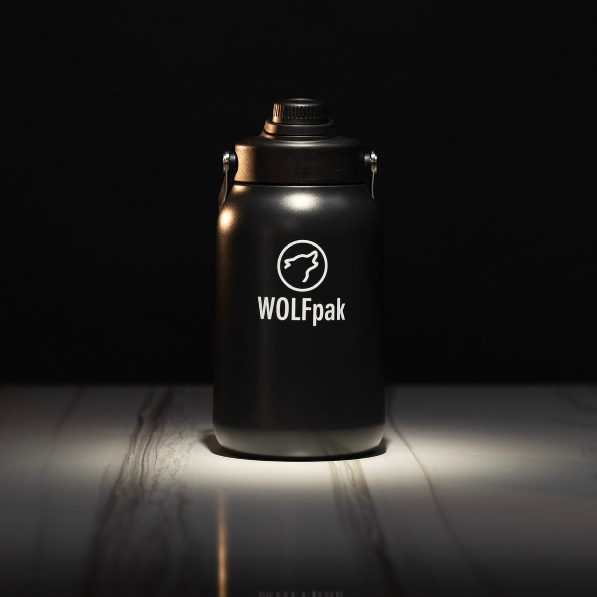 64oz Flask Black White Letters