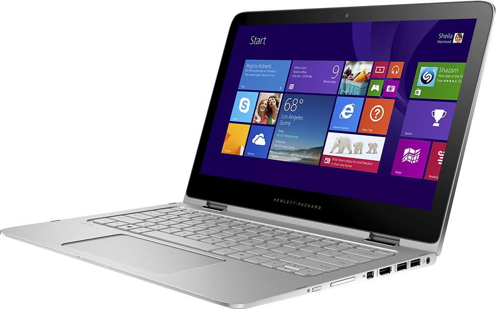 HP - Spectre x360 2-in-1 13.3" Touch-Screen Laptop - i5-5200U - 8GB RAM - 256GB SSD - Natural Silver (13-4002dx) - Image 2