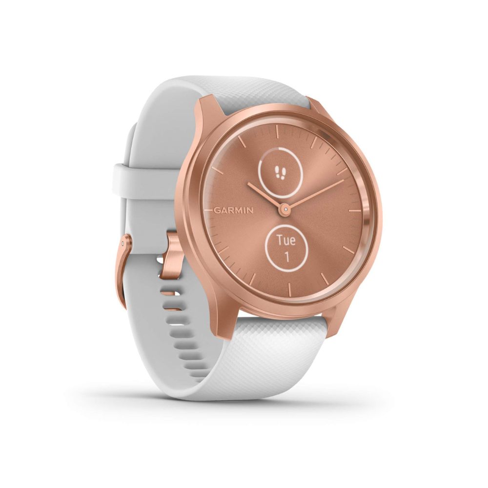 Garmin vivomove Style Hybrid Smartwatch 42mm, Rose Gold Aluminum Case, Silicone - 010-02240-00 - Image 2