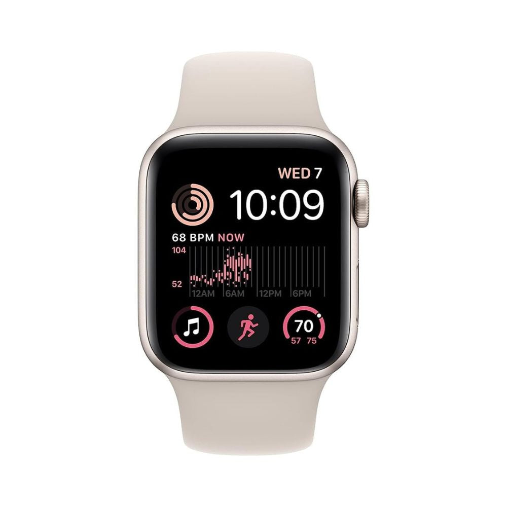 Apple Watch SE 2nd Gen GPS+Cellular 44mm Starlight Al w/ Starlight Sport Band - M/L - MRGW3LL/A - Image 2