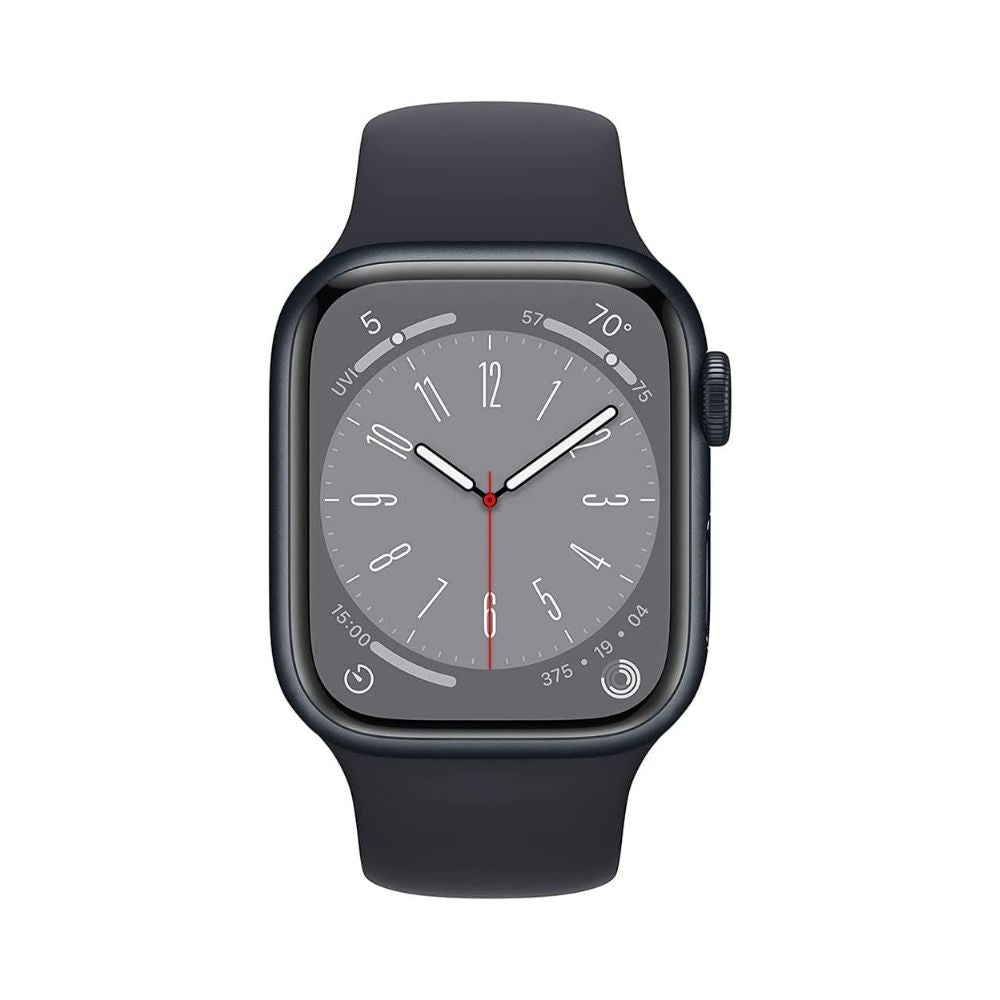 Apple Watch Series 8 (GPS + Cellular) 41mm Midnight Aluminum Case with Midnight Sport Band - S/M - MNUV3LL/A - Image 2