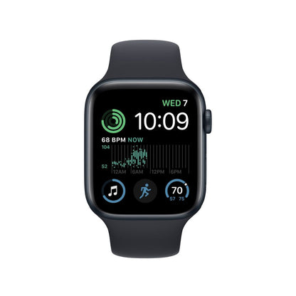 Apple Watch SE 2nd Generation (GPS) 44mm Midnight Aluminum Case with Midnight Sport Band - S/M - MRE73LL/A - Image 2