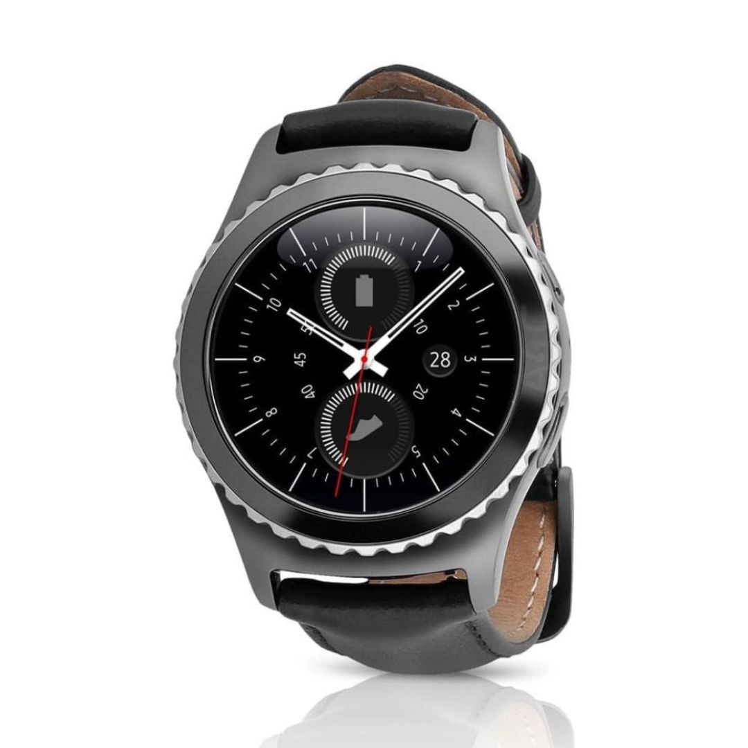 Samsung Gear S2 Classic Smartwatch 40mm Stainless Steel - Black Leather Band - SM-R7320ZKAXAR - Image 2