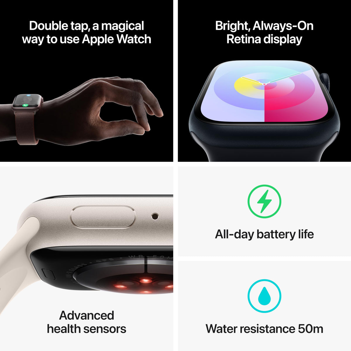 Apple Watch Series 9 - 45mm (GPS) with Midnight Aluminum Case with Midnight Sport Loop - MR9C3LL/A - Image 5