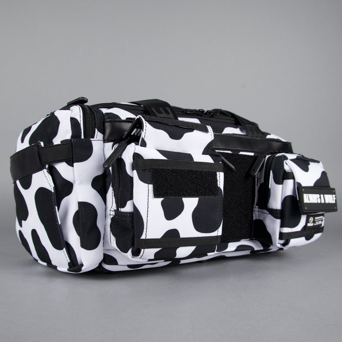 20L Mini Duffle Bag Black White Cow - Image 35