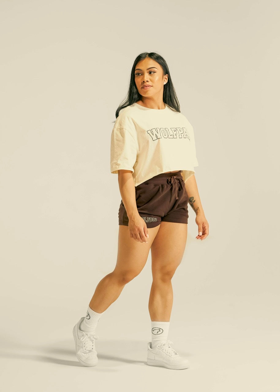 Women's Varsity Cropped Tee Cream - Image 3