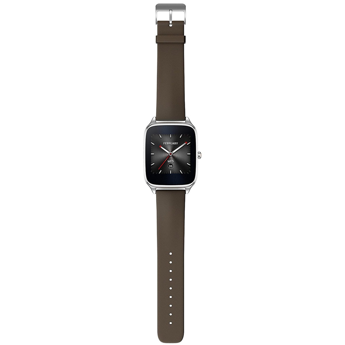 ASUS - ZenWatch 2 Smartwatch Stainless Steel plate w/ Brown band - WI501Q-1B-GB2 - Image 3