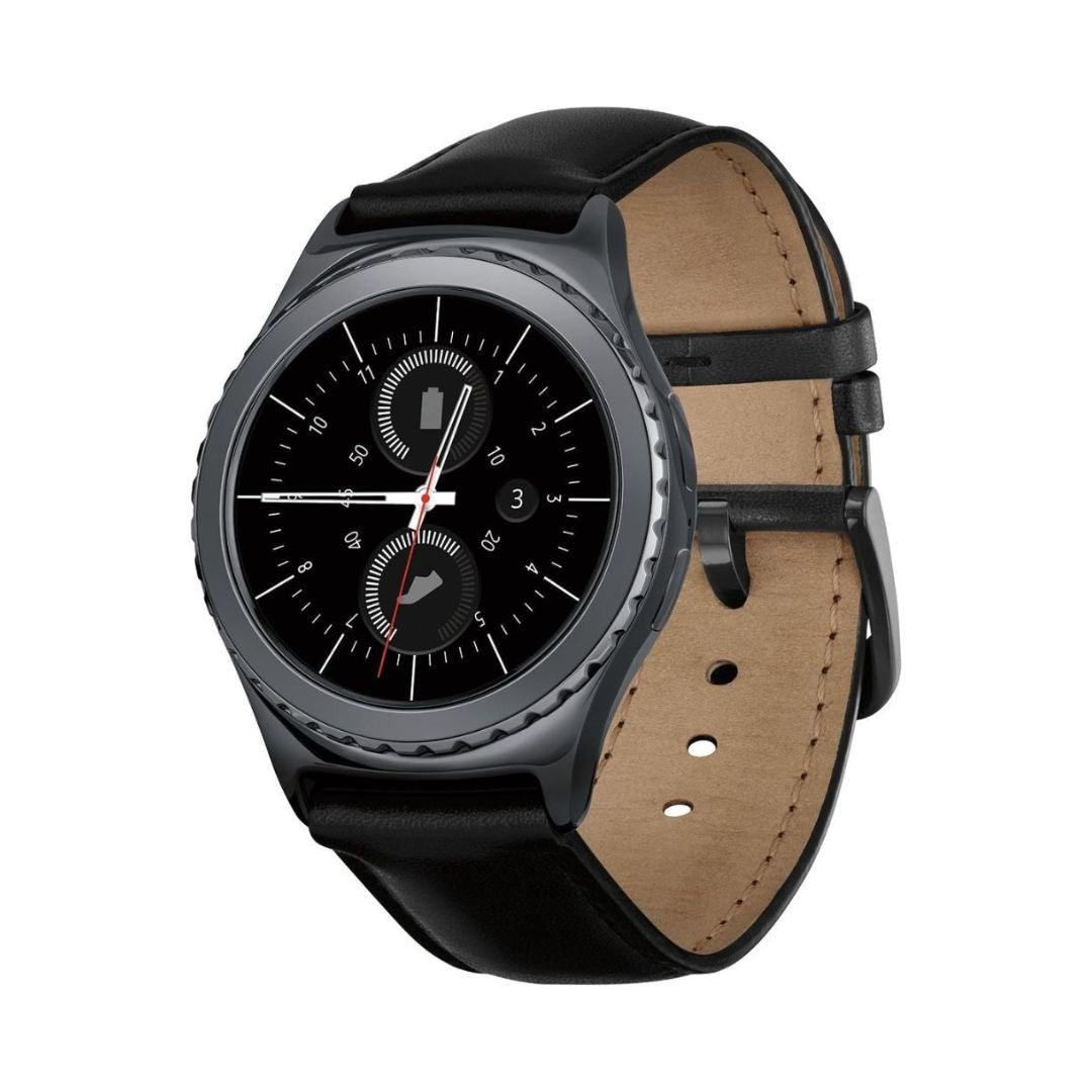 Samsung Gear S2 Classic Smartwatch 40mm Stainless Steel - Black Leather Band - SM-R7320ZKAXAR - Image 3