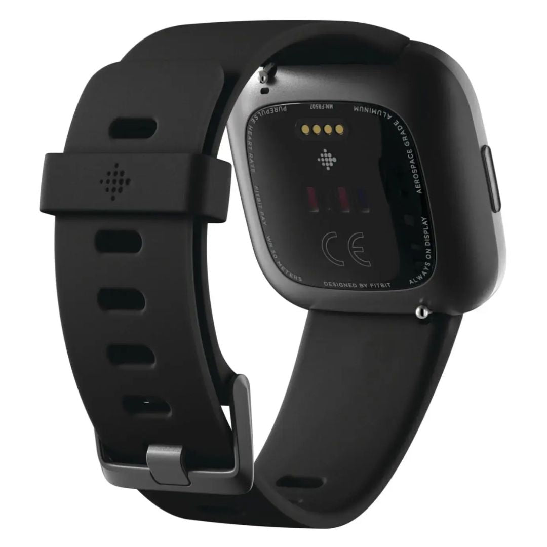 Fitbit Versa 2 - 40mm Aluminum Case - Carbon w Black Silicone Band - FB507BKBK - Image 3