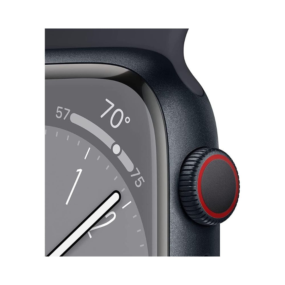 Apple Watch Series 8 (GPS + Cellular) 41mm Midnight Aluminum Case with Midnight Sport Band - S/M - MNUV3LL/A - Image 3