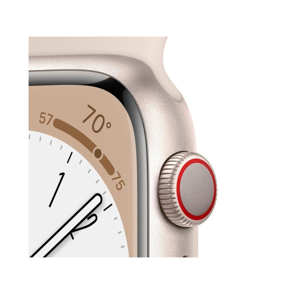 Apple Watch Series 8 GPS+Cell 41mm Aluminum - S/M Sport Band - Starlight - MNUX3LL/A - Image 3