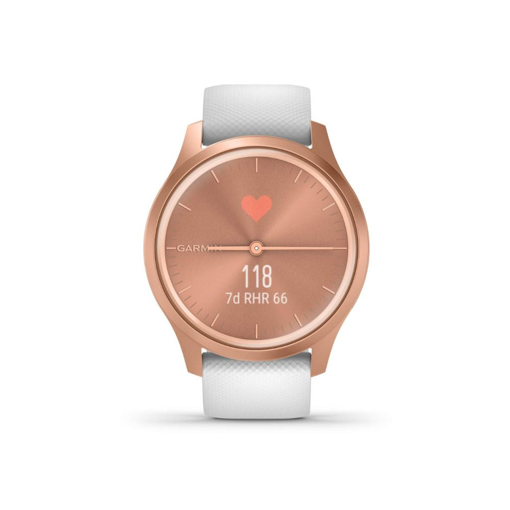 Garmin vivomove Style Hybrid Smartwatch 42mm, Rose Gold Aluminum Case, Silicone - 010-02240-00 - Image 3