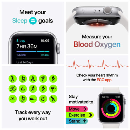 Apple Watch Series 6 44mm Silver Aluminum Case with White Sport Band GPS - M00D3LL/A - Image 6