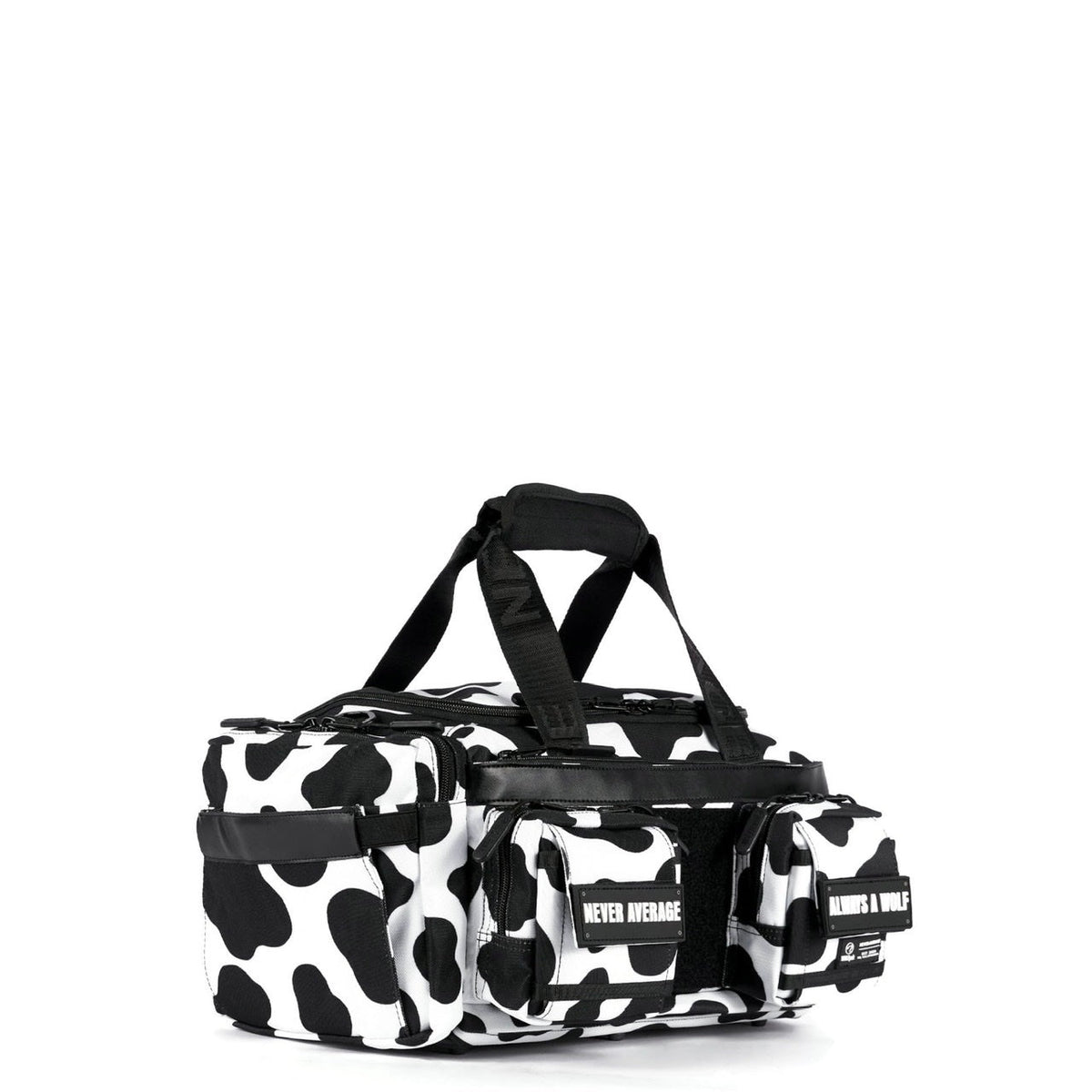 20L Mini Duffle Bag Black White Cow - Image 2