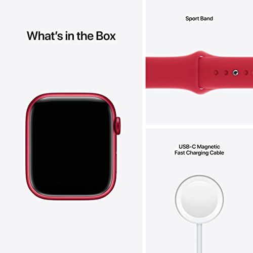 Apple Watch Series 7 (GPS) 45mm RED Aluminum Case with RED Sport band - MKN93LL/A - Image 5