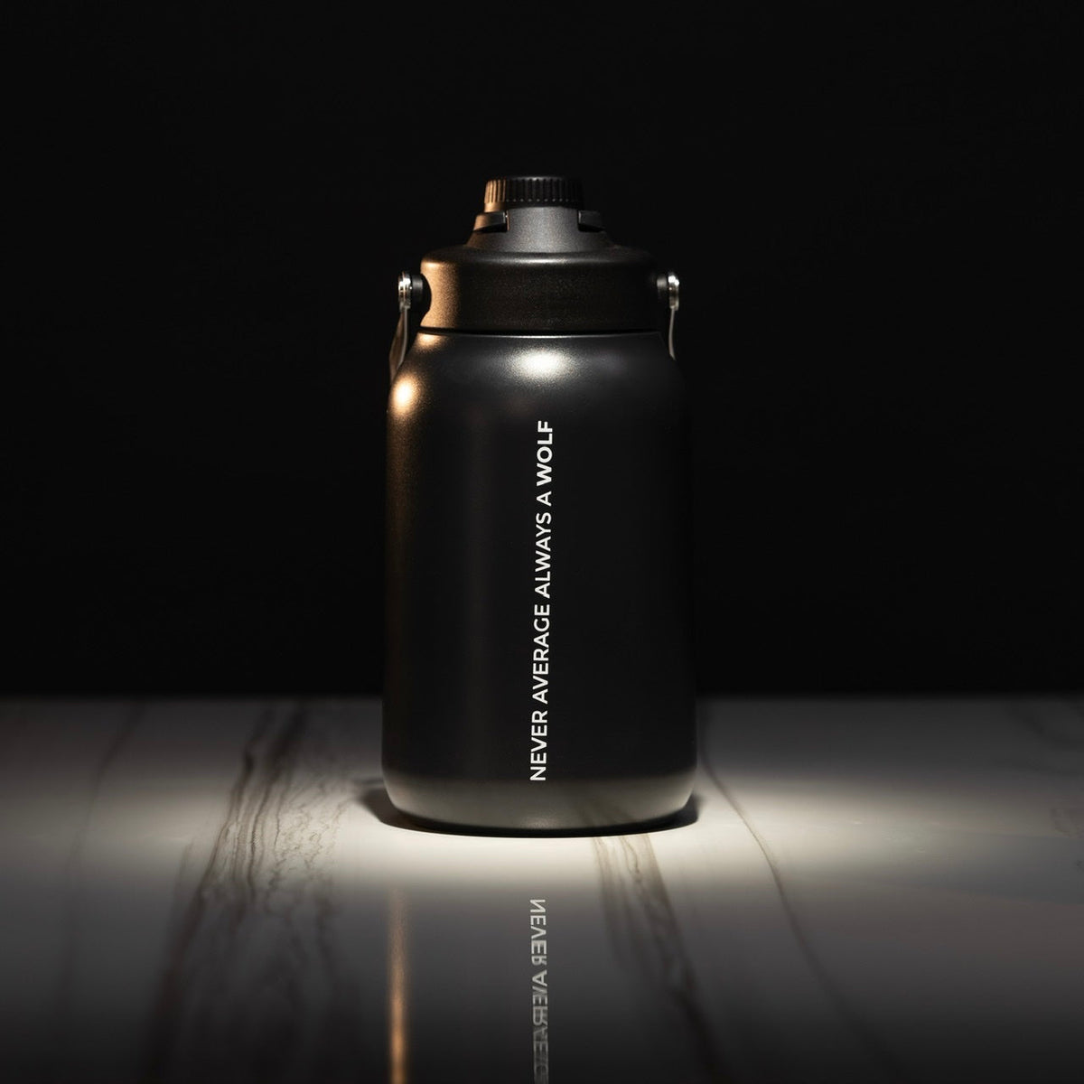 64oz Flask Black White Letters - Image 2