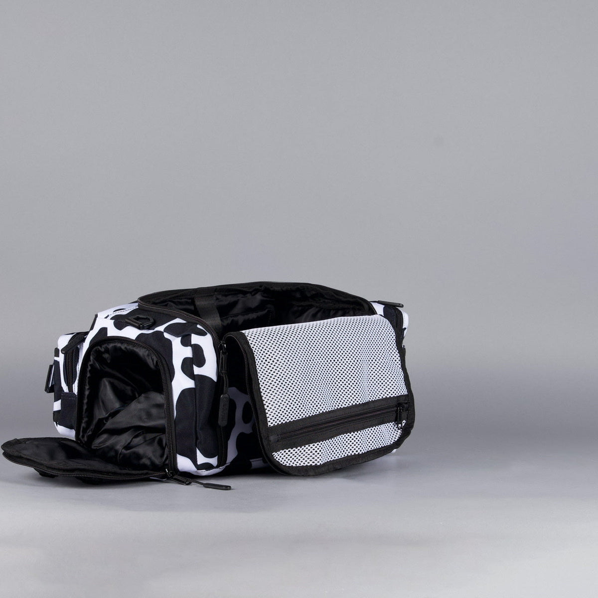 20L Mini Duffle Bag Black White Cow - Image 14