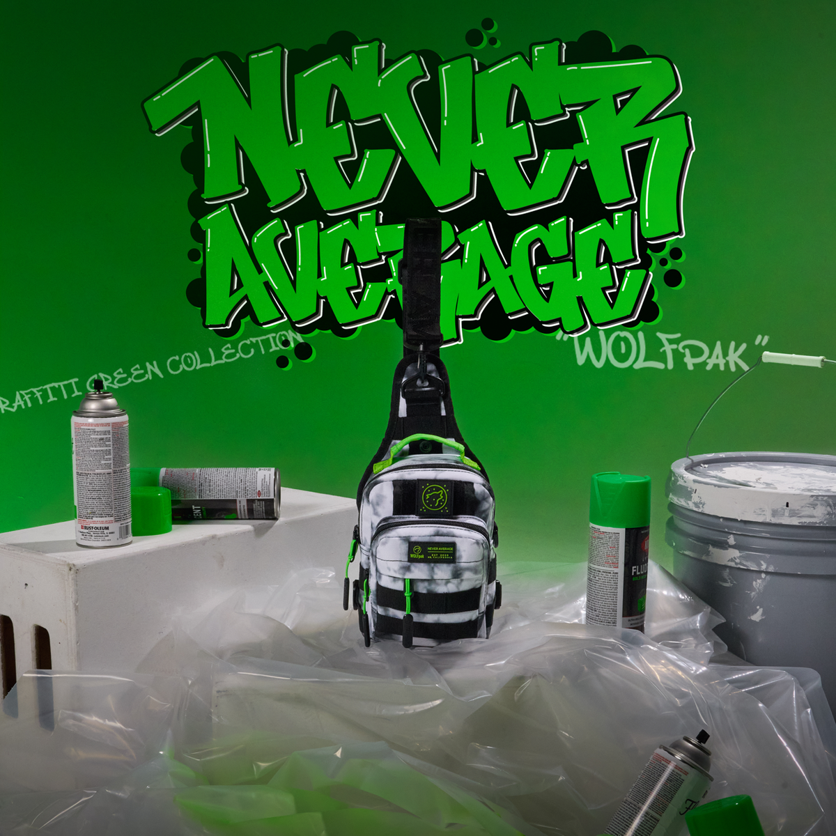 4L Mini Tactical Sling Bag Graffiti Green