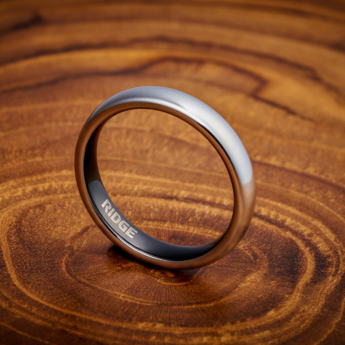 Ridge 4mm Rounded Ring Set - Platinum - Image 6