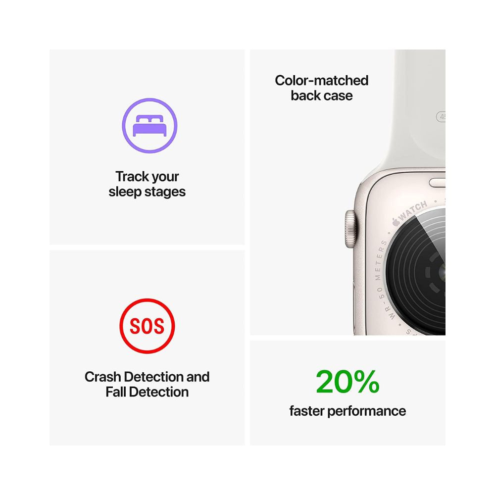 Apple Watch SE 2nd Gen GPS+Cellular 44mm Starlight Al w/ Starlight Sport Band - M/L - MRGW3LL/A - Image 3