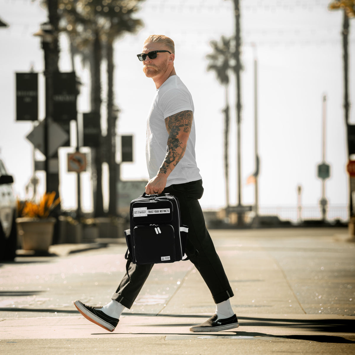 15L Backpack Alpha Black White Accents - Image 4