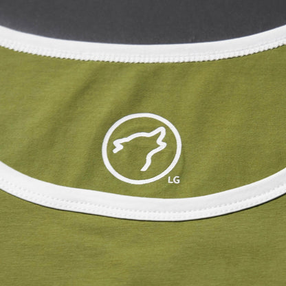 Men's Performance Tank Moss Green with Off White Border (SALE) - Image 4