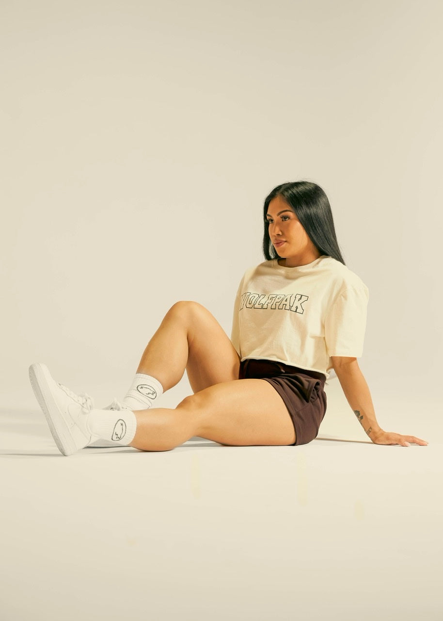 Women's Varsity Shorts Mocha Brown - Image 5