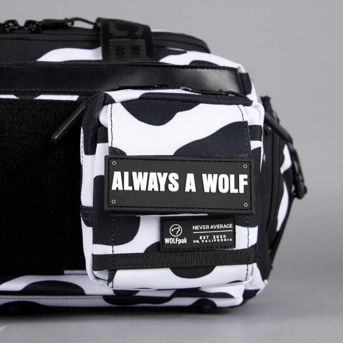 20L Mini Duffle Bag Black White Cow - Image 23