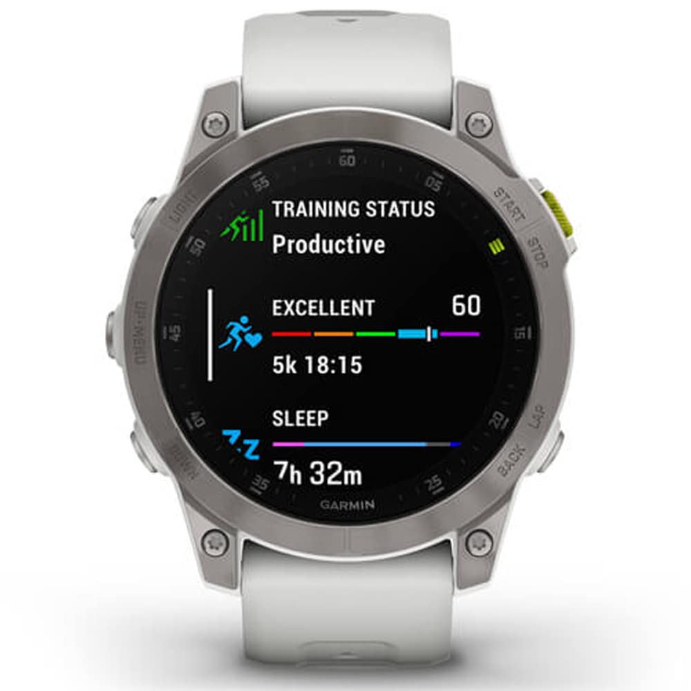 Garmin - epix Gen 2 GPS Smartwatch 47mm Fiber-reinforced polymer -White Titanium - 010-02582-20 - Image 2