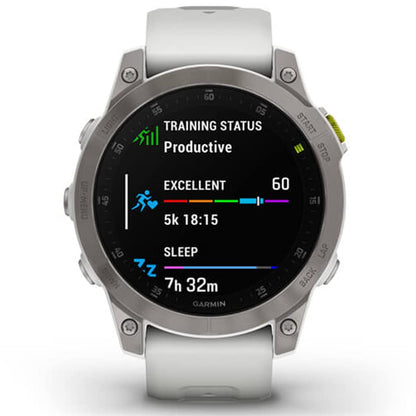 Garmin - epix Gen 2 GPS Smartwatch 47mm Fiber-reinforced polymer -White Titanium - 010-02582-20 - Image 2