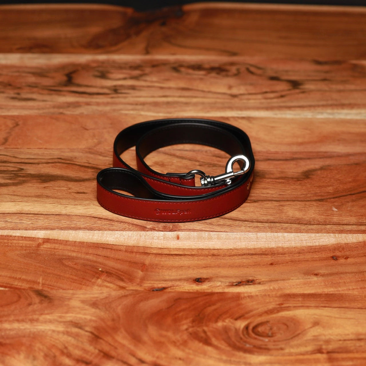 Luxury Dog Leash Burgundy Red & Black