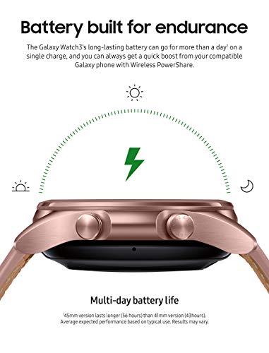Samsung Galaxy Watch 3 - 41mm Stainless Steel Case/ Leather Strap Mystic Bronze SM-R850NZDAXAR - Image 4