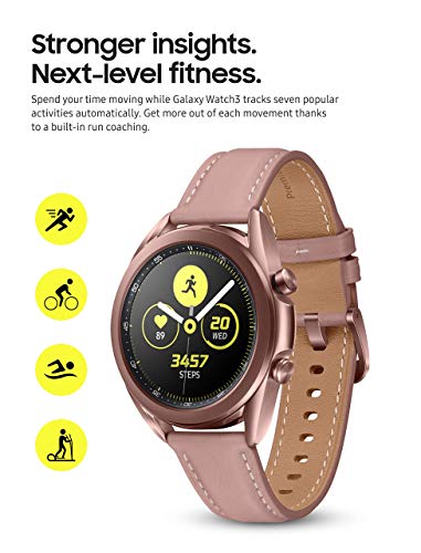 Samsung Galaxy Watch 3 - 41mm Stainless Steel Case/ Leather Strap Mystic Bronze SM-R850NZDAXAR - Image 5
